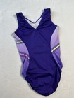Gk Elite Leotard Gymnastics Glitz   Glam Tank Purple Ombre Neon Sparkle Look Am