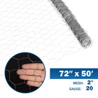 Poultry Netting Mesh Chicken Safe Wire Fencing Plant Protection 2 In 6 X 50 Ft