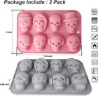 2 Pack 3d Skull Silicone Molds 8 Cavity Skull Themed Baking Mould Tray Diy Bakin