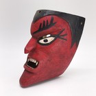 Antique Mexican Michoacan Folk Art Vampire Man Face Wood Dance Festival Mask 