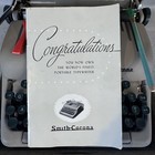 Vtg Smith-corona Silent Portable Typewriter Green H65432l Locked Case Key Brush