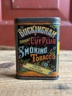 Vintage Small Buckingham Bright Cut Plug Trial Package Tobacco Pocket Tin Empty