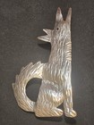 Artist Signed Sw Native Sterling Silver Stylized Howling Wolf Brooch Pin Jewelry