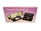 Vintage Makeup Organizer Hard Plastic Lacquer Mirror Lid Jewelry Box Trees