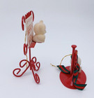 Vintage Avon Valentine Teddy Bear Collection Teddy On Music Stand   W Trumpet