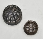 Vintage Flower Frog Metal Wire Cages   Set Of 2 Round Dome Top Flower Arrangers