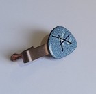 Mid Century Modernist Copper Enamel Tie Clip Tie Bar Stamped Pat Pend Vintage