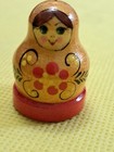 3 Russian Wooden Doll Thimbles
