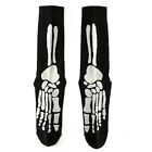 Funky Retro Black Skeleton Feet Bone Crew Socks Novelty Cosplay Goth Punk Unisex