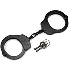 Professional Grade Double Lock Steel Handcuffs - Police Edition  Black Finish