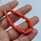 Italian Red Coral Drum Beads Natural Mediterranean Gem Loose Strand For Necklace