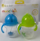 Munchkin Any Angle Spill-proof Toddler Sippy Straw Cup 6 mth 7oz Bpa Free 2-pack