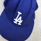 Vtg  Y2k New Era Los Angeles Dodgers Hat Men s 7 5 8 Blue 100  Wool Cap 59fifty