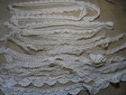 Antique  Lot Of 254  Of Hand Sttched Lace For Doll Dresses Pillows Crafts