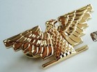  Chicano Lowrider Gold Three Dimensional  Huelga Bird  Button Badge Pin Hat 