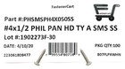  100   4 X 1 2 Stainless Steel Phillips Pan Head Sheet Metal Screws Type A