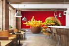 3d Fast Food Burger Fries Self-adhesive Removable Wallpaper Murals Wall