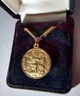 St  Michael   Guardian Angel Medal 14 Kt Gold Filled W  24    Chain   Gift Box