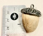 Antique Acorn Sterling Top Emery Needle Sharpener Chatelaine Sewing Notion 1 