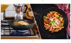 Wok Pan 12 5    Carbon Steel Wok   Stir-fry Pans Flat Bottom With Lid And Spatul