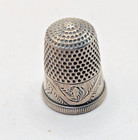 Antique Utilitarian Coin Silver Thimble  Size 6  Unknown Maker