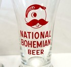 4 Vtg Natty Boh Beer Glasses Winking Mr Boh Baltimore National Bohemian Hofbrau