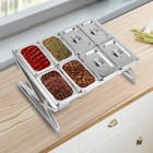 Pizza Topping Station  8 Stainless Steel Seasoning Containers With Lids 
