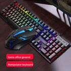 Rainbow Rgb Full Size Backlit Us Keyboard Mouse Combo Set Wired Gaming Office