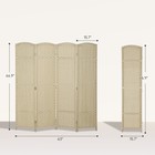 4 Panel Room Divider Freestanding Folding Privacy Screen  Beige