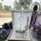 Clear Quartz Crystal Sword Healing Wand Pendant With 925 Silver Bail