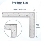4 Inch By 6 Framing Square Rulers  Stainless Steel L Shaped Silver