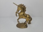 Brass Unicorn Statue Figurine Vintage Fantasy Mythical Horse Heavy 8  Tall 2 Lbs