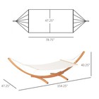 13  Hammock With Wood Stand For Indoor Or Outdoor  Cotton  White