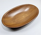 Vtg Monkey Pod Wood Bowl Plate 20  Handmade Salad Fruit Midcentury Huge Hawaiian