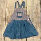 Vtg Little Levis Denim Overalls Dress Size 4 5 6 Made In Usa 80s 90s Logo Pink