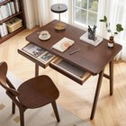 Solid Rubber Wood Computer Desk With Drawer 39 37   21 65 home Office Study Table