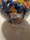 Glass Tobacco Pipe Blue Deep Bowl Confetti Speckled Heavy Free Ship 4   
