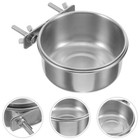  Bird Cage Feeder Bowls  Stainless Steel Food And Water Dishes With Clamp For