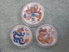 2024 Australian Silver Lunar Dragon Series Iii Colorized 1 2 Oz  9 Coin Set 