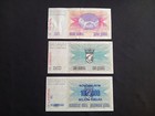 Bosnia   Herzegovina 10   100   1000000 Dinara Banknotes - Circulated