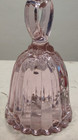 Smal Vintage Fenton Hand Painted Floral Glass Bell W  Heart Handle