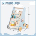 Wooden Baby Walker Push And Pull Learning Activity Center With Wheels Push Toy