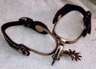 Pair Of Western Cowboy Spurs With Leather Straps Riding Or Home Decor