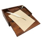 14-1 4  Portable Colonial-style Distressed Wooden Writing Desk With Accessories
