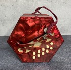 Vintage Made In Italy 20-button Red Pearl Concertina Squeezebox Accordion Works