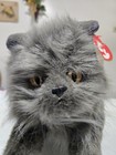 Ty Classic    smokey    Gray Persian Fluffy Realistic 19  Cat Yellow Eyes 1999 Plush