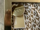 Michael Kors Beanie Hat  Scarf And Gloves Set Camel white Mk Logo New