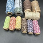 Craft Bakers Twine Lot Of 11 Rolls Jute Rope Cord New And Used Multi-color
