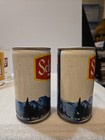 2 Schmidt Beer Cans Yellow Band 12 Oz  Elk Scene W  Metal Pull Tabs  emptied 