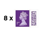 1st Class Stamps  8 Pack  - Barcoded Self Adhesive Uk Letter